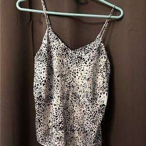 Nine West Black and White Fitted Sleeveless Camisole